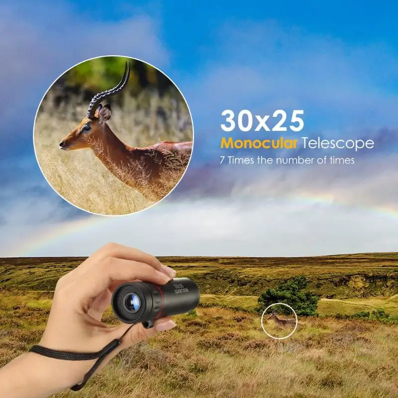 High Definition 30X25 Monocular Telescope Waterproof Mini Portable Military Zoom 7X Scope For Outdoor Travel Hunting Camping High Definition 30X25 Monocular Telescope Waterproof Mini Portable Military Zoom 7X Scope For Outdoor Travel Hunting Camping