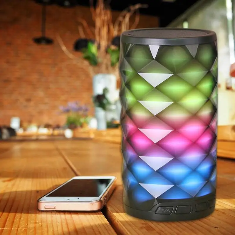 

Bluetooth Speakers Wireless Touch Control Colorful Night Light Built-in Mic AUX Hands Free Call Sound Box Supporrt TF Card