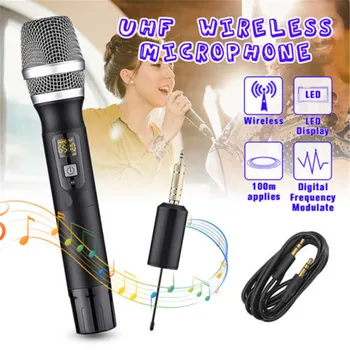 

UHF 25 Channel Wireless Handheld Microphone Mic System for Home KTV Karaoke Speech Mic Receiver 3.5mm Microphone