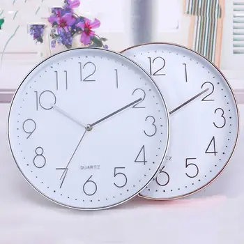 

BMBY-Modern Wall Clock,12 Inch Large Decorative Universal Silent Indoor Quartz Round Wall Clock Non-ticking for Living Room Of