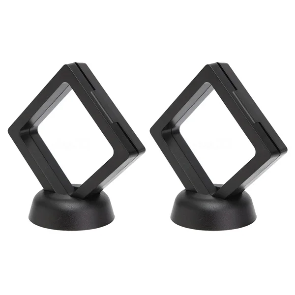  Coin Display Box - Set of 10 3D Floating Frame Display Holder with Stands for Challenge Coins AA Me