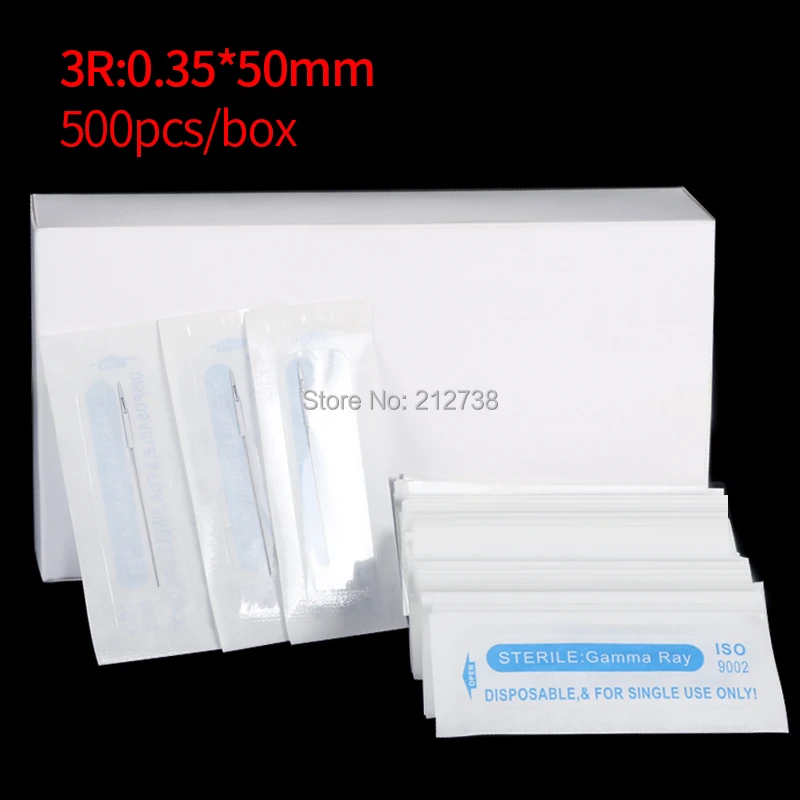 

500 Pcs/box 3R Permanent Makeup High Quality Traditional Tattoo Eyebrow Needles Independent Package Free shipping-B5