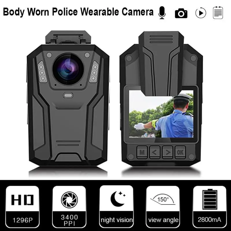 

Portable 2.0 HD Screen LCD HD 1296P Police Camera Infrared Night Vision 32GB Card Video Recorder Wearable Security Body Camera