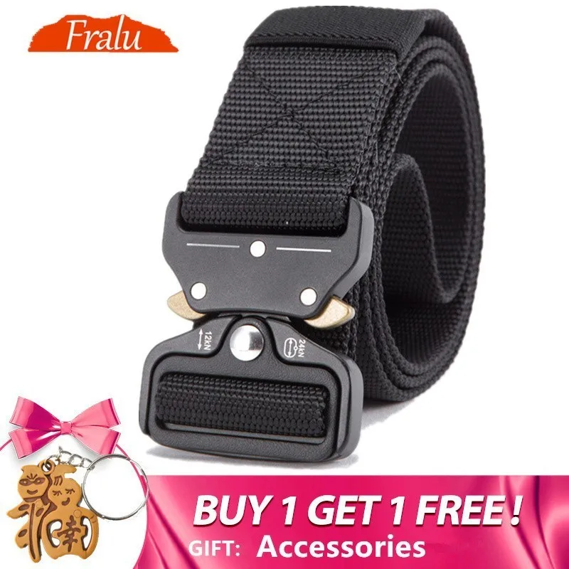 

FRALU Military Equipment Knock Off Army Belt Men's Heavy Duty US Soldier Combat Tactical Belts Sturdy 100% Nylon Waistband