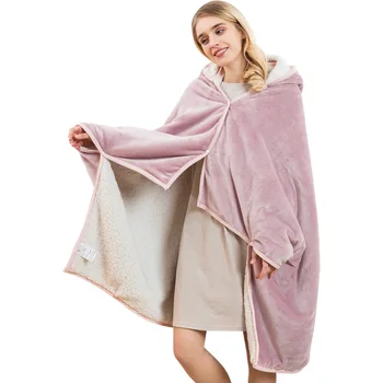 

Flannel Blanket Hoodie Travel Totoro Blanket Kids Hooded Blankets Sweatshirt Unicorn Warm Fleece Coats TV Blankets for Beeding