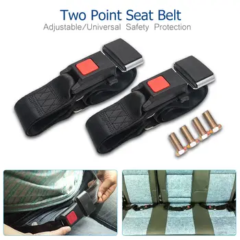 

2x Universal Car Truck Seat Belt Lap Belts 1.2m Adjustable Two 2 Point Security