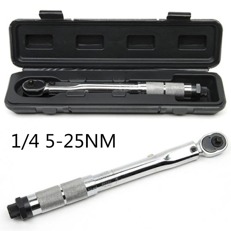 

1/4 5-25NM Drive Adjustable Torque Wrench Hand Tool Spanner Wrench Set Tool