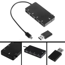 4 Ports Micro USB Host OTG Hub Power Charging Adapter Cable Connecting Keyboard Mouse Card Reader