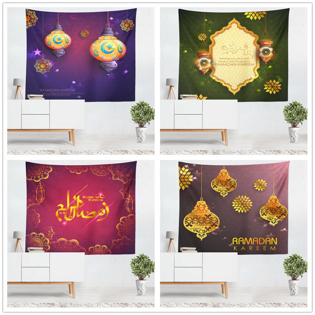 

Hippie Mandala Tapestry Wall Hanging Muslim Ramadan Festival Moon Star Lantern Decoration Witchcraft Boho Home Wall Carpet Cloth