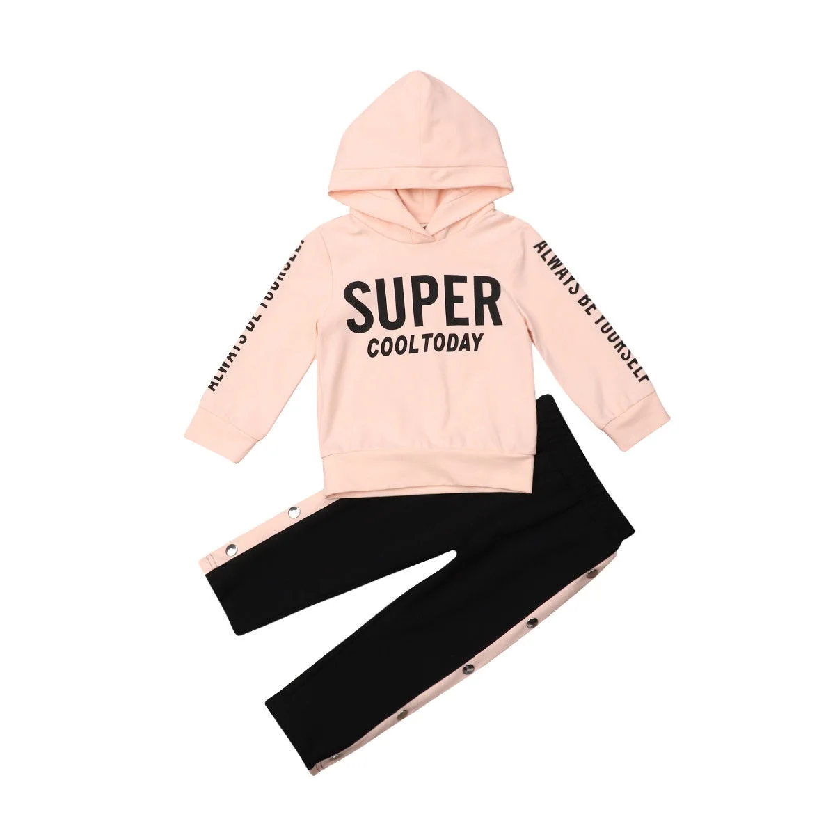 

Newborn Kids Baby Girls Hooded Tops Long Sleeve Sweatshirt Pants Tracksuit Outfit Clothes Set