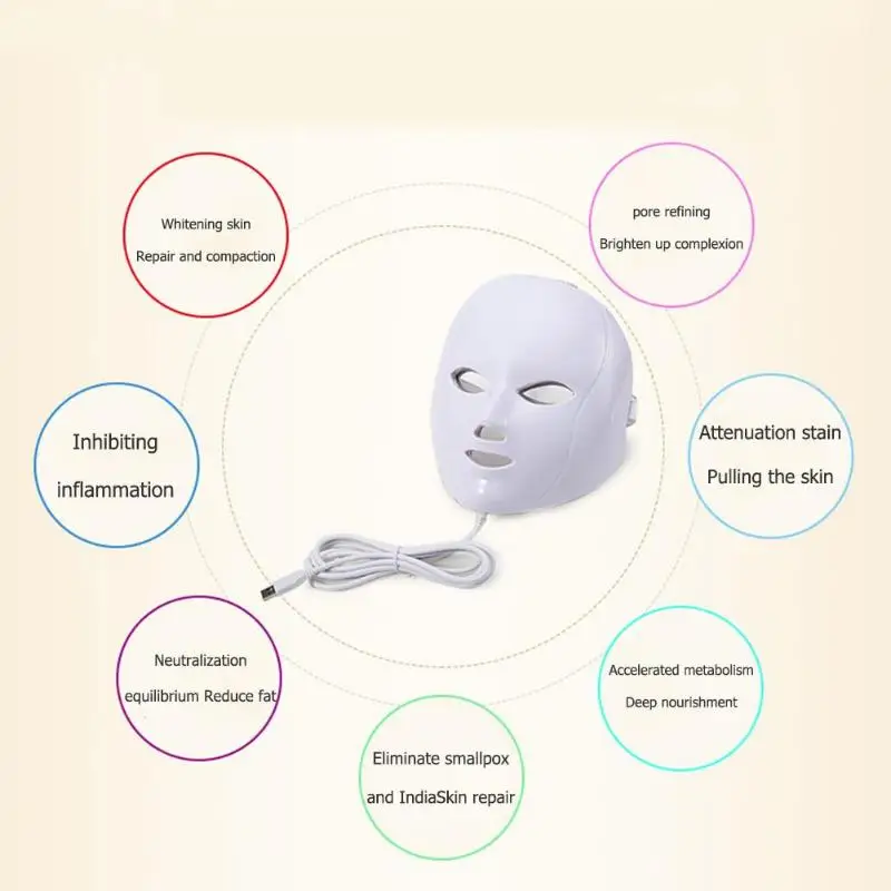 Светлая маска для лица для RF beauty кожи терапия Анти удаление морщин, акне красоты электрическая маска подарочная коробка