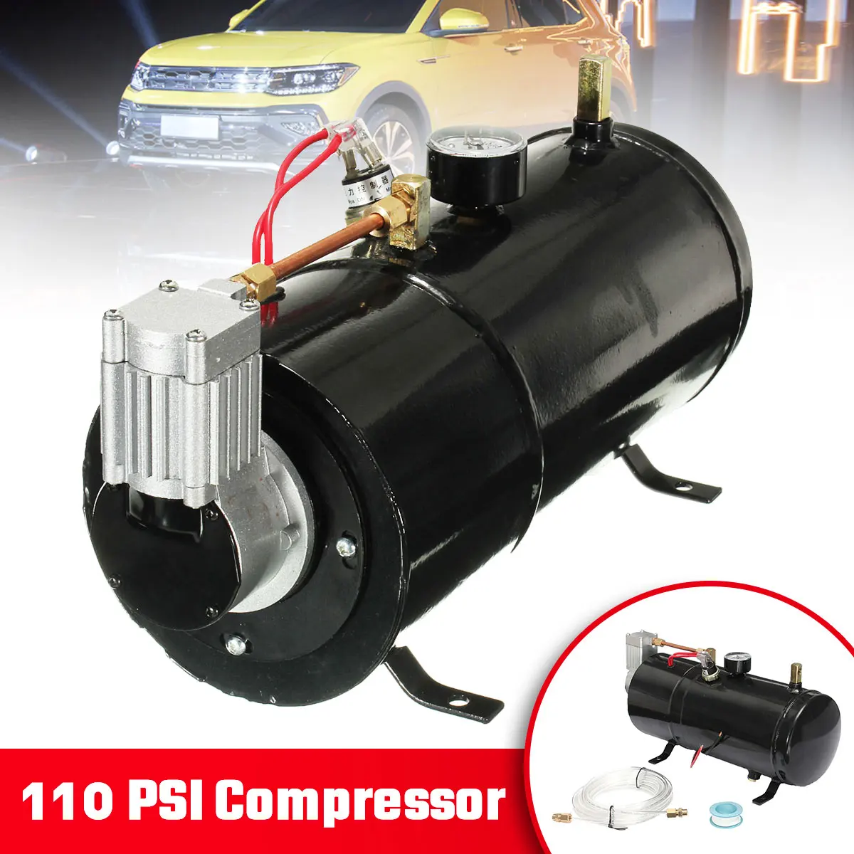 for Air Horn Train Truck Auto Bicycles Tire l110 PSI 24 V Compressor