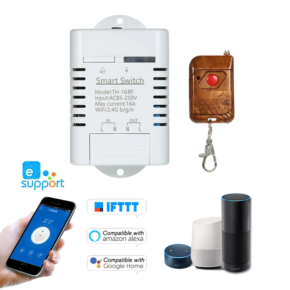 EWeLink телефон RF 433 МГц Wifi переключатель 16 А/3500 Вт мониторинг температуры умный