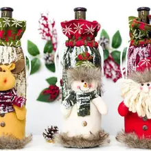 Крышка бутылки вина сумки украшение рождественская Домашняя вечеринка Санта Клаус Олень Снеговик красивая бутылка для вина Декор увеличение рождественской атмосферой