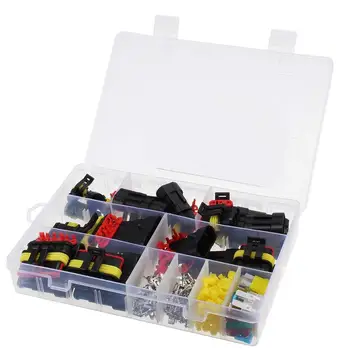 

14 Sets 1-6 Pin Car Motorcycle Waterproof Electrical Wire Connector Automotive Terminals Kit Male Female Plug Blade Fuses