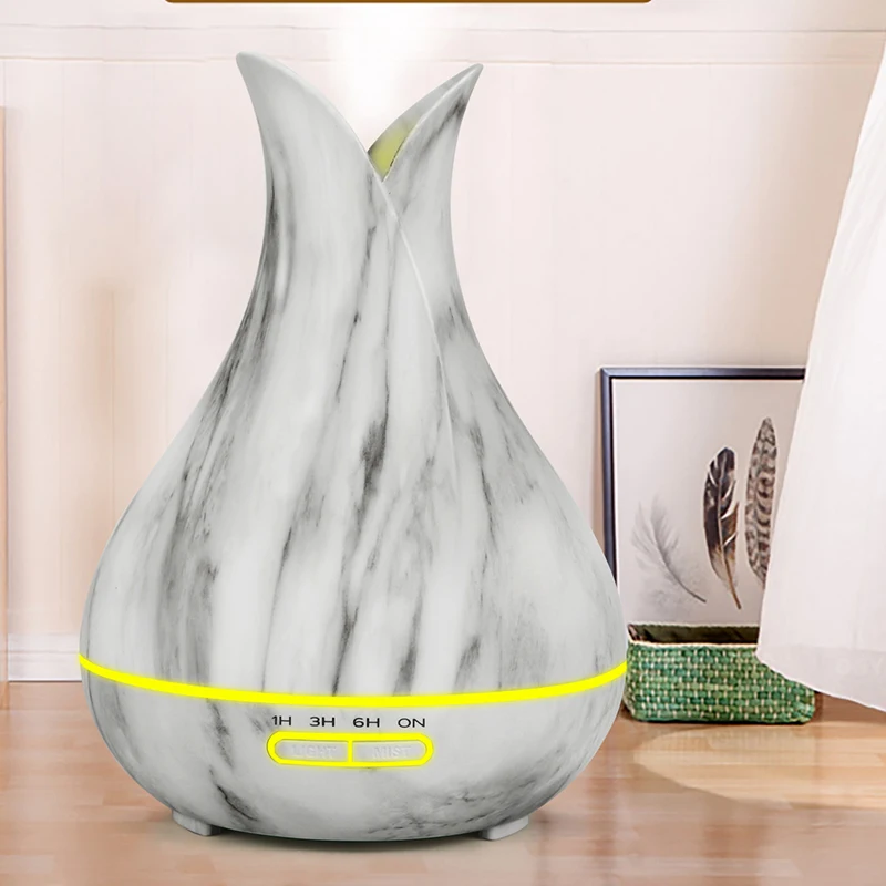 

400ml Portable Air Humidifiers Vase Essential Oil Diffuser Aromatherapy Electric Ultrasonic Cool Mist Humidifier With LED Light