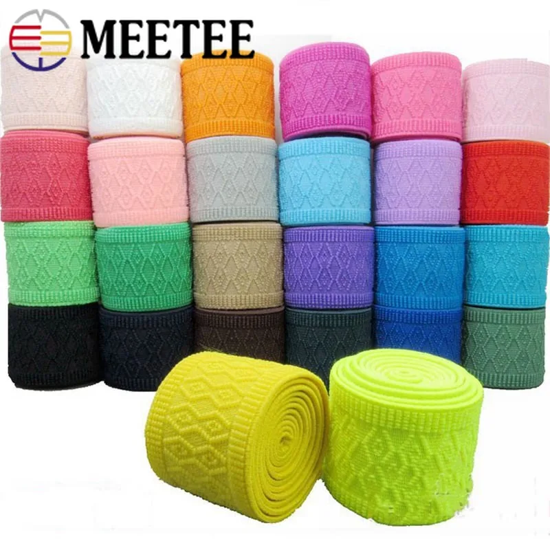 

Meetee 4meters 50mm Width Elastic Bands Colorful Pattern DIY Crafts Sewing Waistband Clothing Pants Handmade Accessories AP584