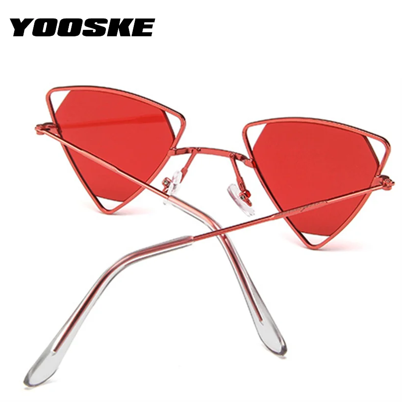 YOOSKE стимпанк Солнцезащитные очки женские трендовые треугольные маленькие солнцезащитные очки мужские с металлической оправой брендовые дизайнерские солнцезащитные очки женские очки UV400