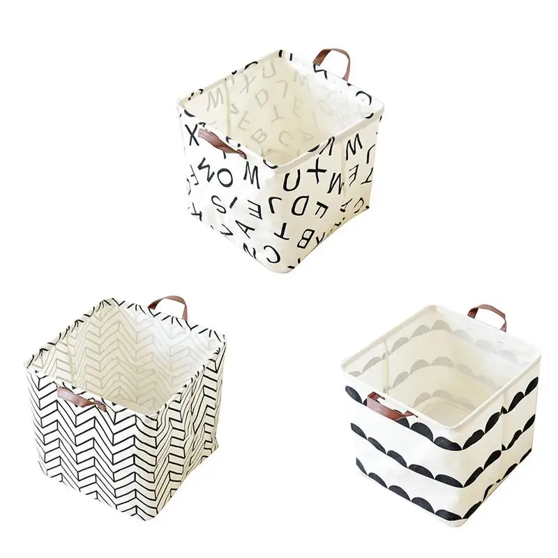 

Foldable Storage Basket Cotton And Linen Dirty Clothes Package Toys Debris Snacks Debris Organizer Storage Bucket