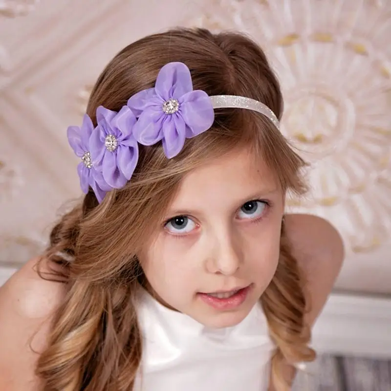 Цветочные украшения для маленьких девочек повязки для волос аксессуары банты головная повязка, аксессуары для волос для фотографирования