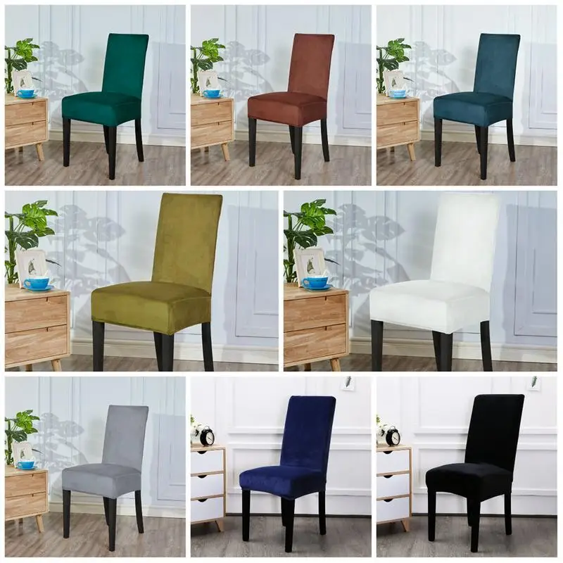

Velvet Dining Chair Cover Dustproof Stretch Chair Covers for Wedding Banquet Hotel Home Decor Slipcover funda para