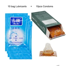 10pcs Sex Personal Lubricants Water Based Sex Lube With Premium Condom Ultra Slim Thin Slippery Water Soluble Condoms Sex Toys