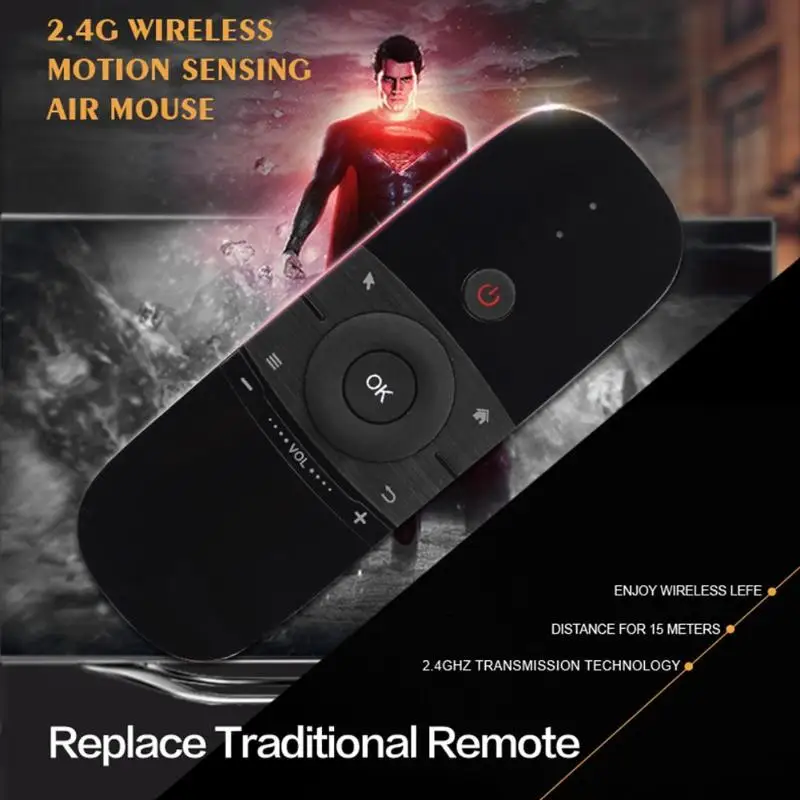 W1 беспроводная 2,4G Fly Air mouse Rechargeble мини двухсторонняя клавиатура мышь ИК пульт дистанционного управления для Android tv Box PC HTPC продвижение