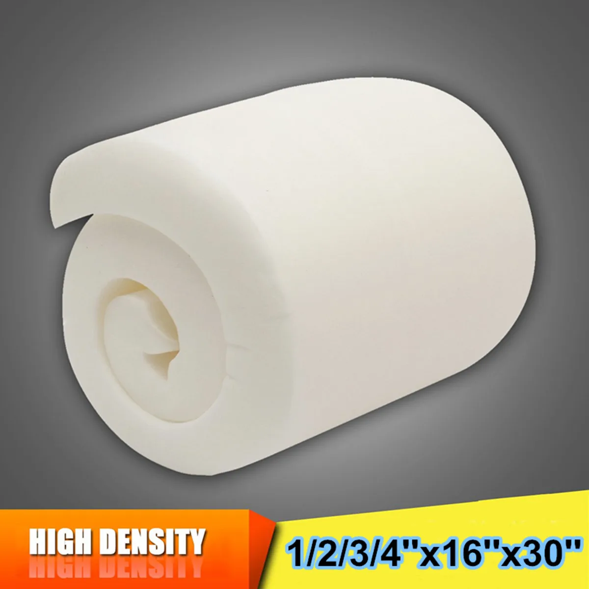 

16''x30'' High Density Seat Foam Rubber Replacement Polyurethane Upholstery Cushion Pad White Firm Foam Sheet Cushion Pads