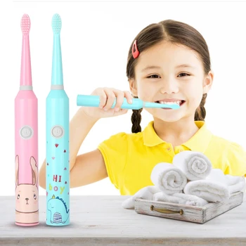 

Electric Children Tooth Brush Battery Sonic Waterproof Replacement Brush Head Teeth Cleaning teeth brush for Kids 3