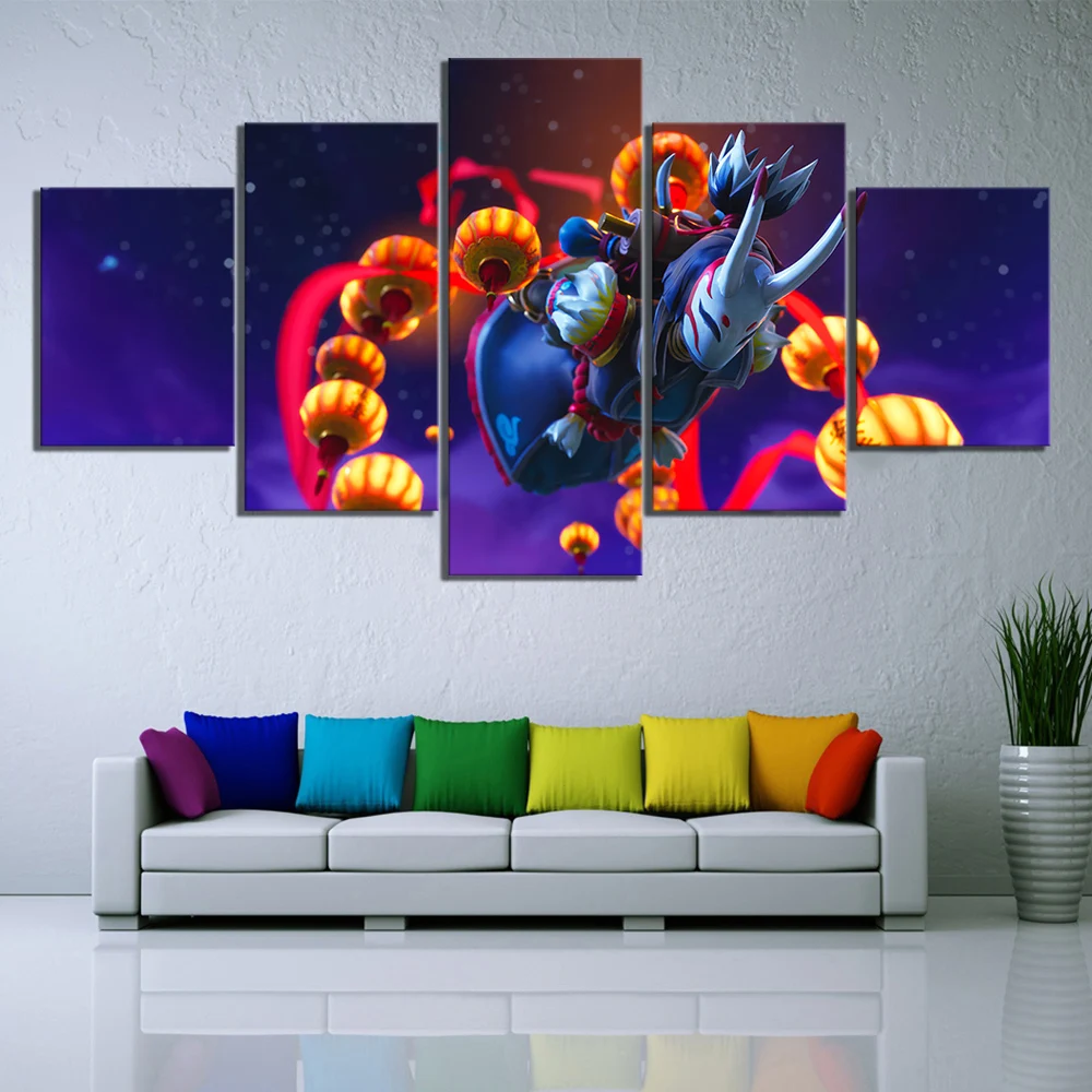 

5 Piece Fortnight Battle Royale Map Video Game Poster Fort Pictures Landscape Wall Art for Living Room Decor Canvas Wholesale