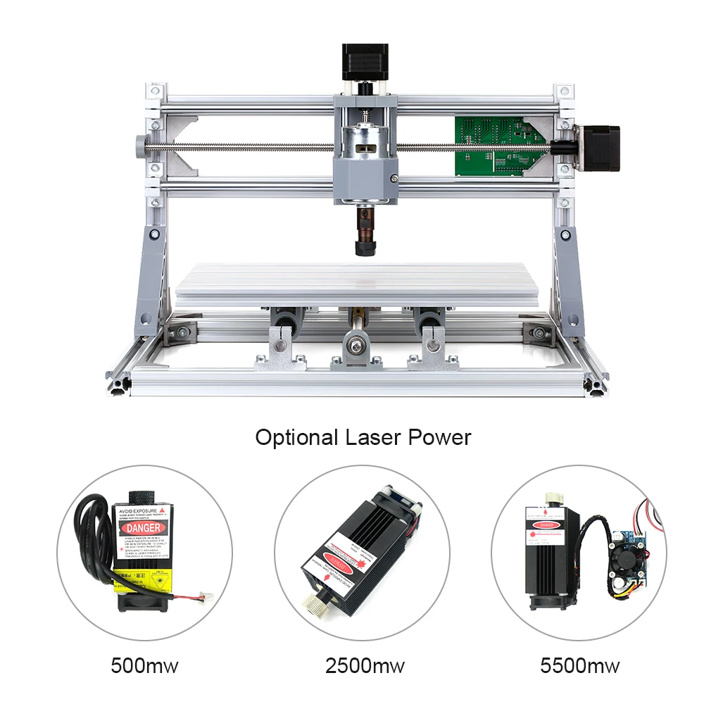 

CNC3018 DIY CNC Router Kit 2-in-1 Mini Laser Carving Machine GRBL Control 3 Axis for Wood Engraving Tool