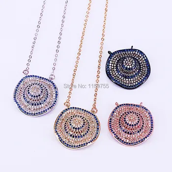 

5Pcs CZ Popular Pendant Micro Paved Cubic Zirconia Necklace For Men in Gold Silver Rose Gold Black color N005