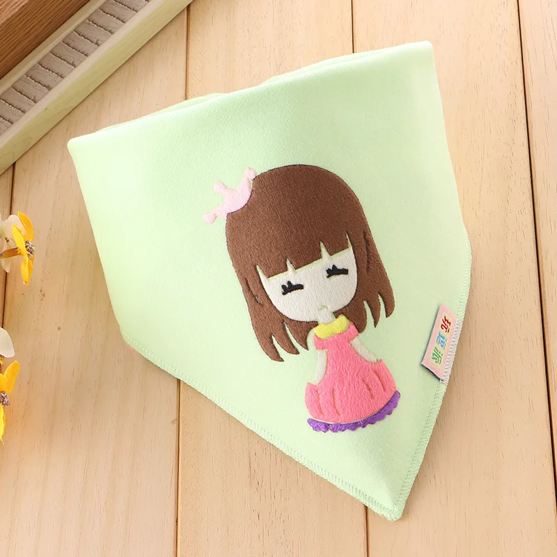 

Play Funny Send Pure Cotton Pyrograph Triangle A Piece Of Cloth Sewing Bib Candy Color Double-deck Saliva A Piece Of Cloth 805