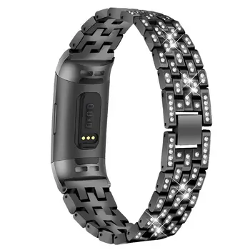 

Fashion Strap for Fitbit Charge 3 Smart Watch Replacement Band Men Women Stainless Steel Metal Bracelet Silver Black Rose Gold