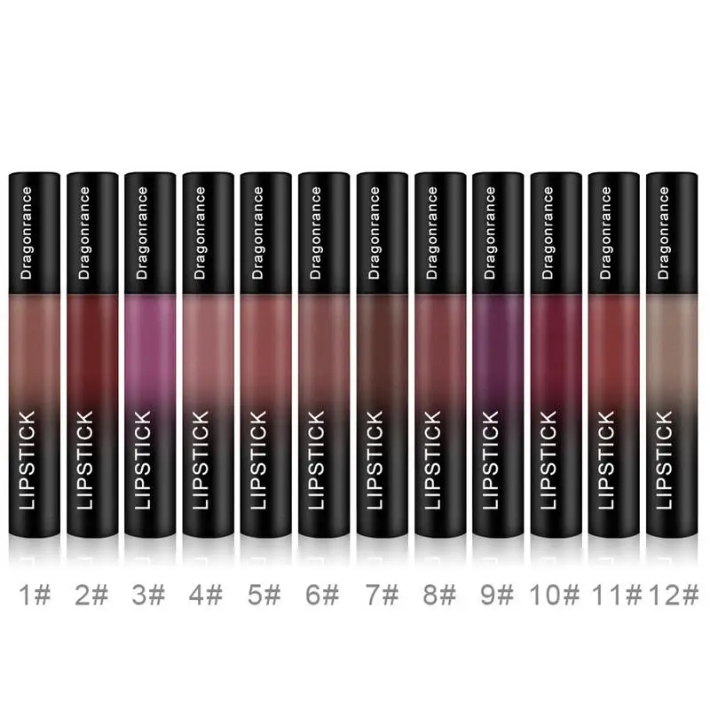 Помада для макияжа 12 цветов матовый стойкий нюдовый макияж блеск губ матовая