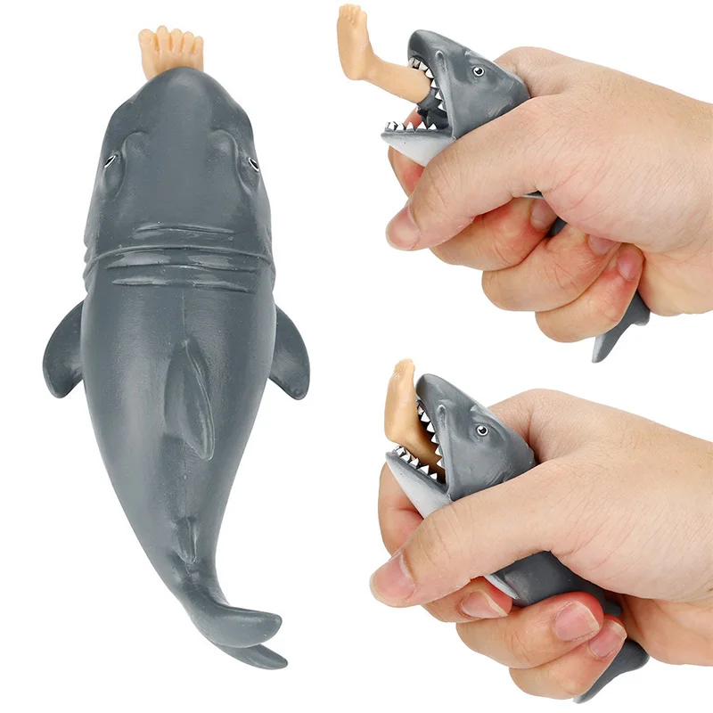Пластиковые Креативные антистресс сжимающие игрушки голодна Акула с вытянутой серферской ногой Игрушка снятие стресса забавная пародия трюк подарок