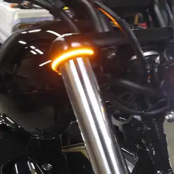 Treyues 1xmotorcycle Amber Мотоцикл вилка вокруг свою очередь сигнальный светодиод ленты лампы
