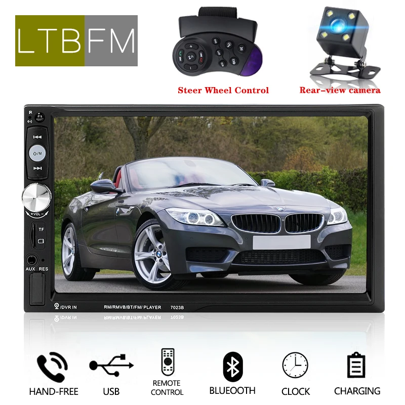 

LTBFM 2 Din Car Radio 7" Touch 7023B Car Stereo Autoradio Multimedia Player Auto Audio Bluetooth Rear View Camera Remote Control