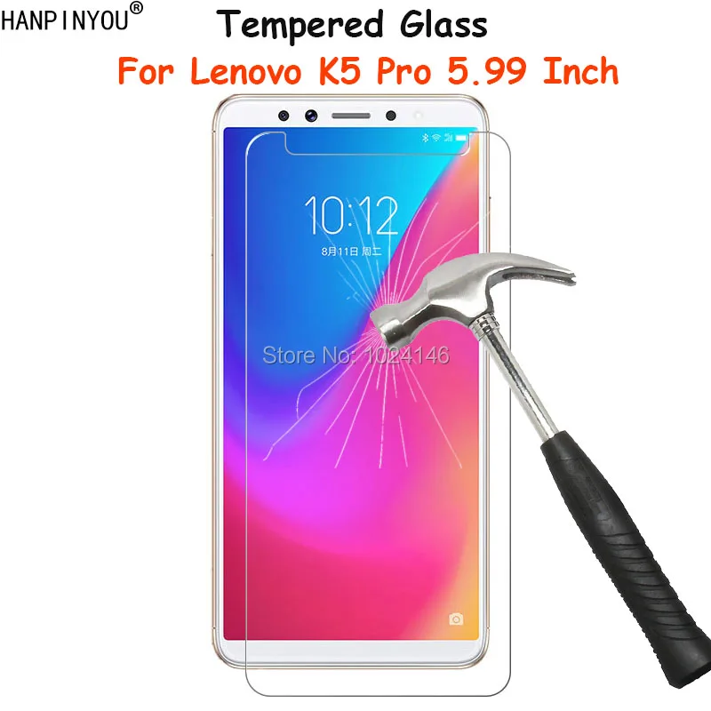 

For Lenovo K5 Pro 5.99" Tempered Glass Screen Protector Ultra Thin Explosion-proof Protective Film Toughened Guard +Cleaning Kit