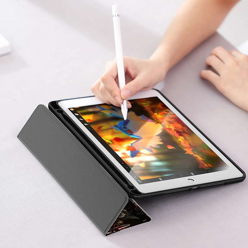 Günstig Fall Für iPad Pro 10,5 Air 3 Malerei Fall Wiht Bleistift Halter Auto Schlaf Aufwachen Ständer Smart Abdeckung Für iPad A1701 A1709 A1852