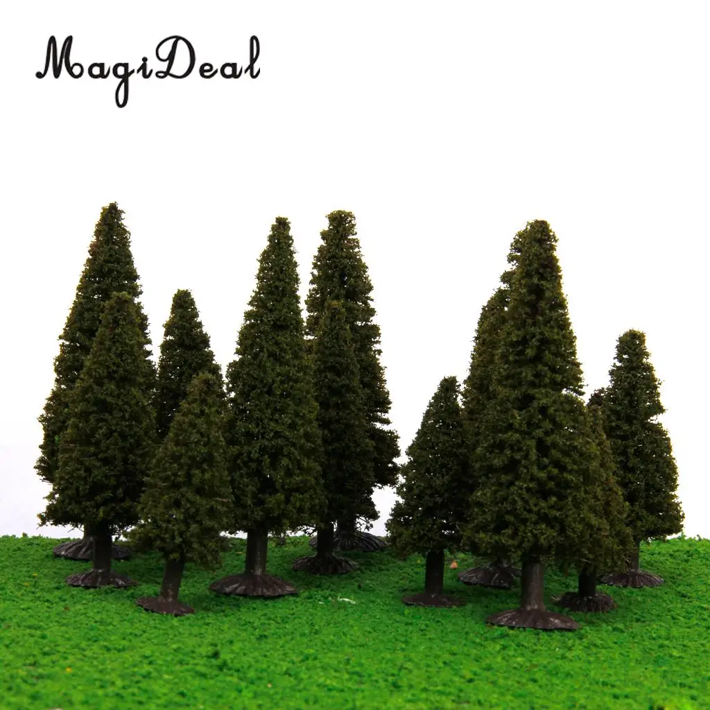 

Boxed 15Pcs Multi Scale Cedar Model Trees Train Track Street Railway Building Diorama Scenery HO N Z