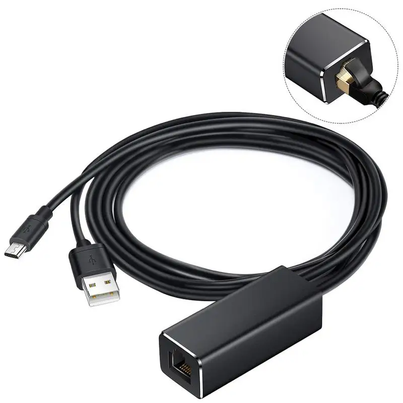 Для Chromecast Ethernet адаптер USB 2,0 для RJ45 для Google Chromecast 2 1 Ультра аудио ТВ Stick Micro сетевая карта с интерфейсом USB