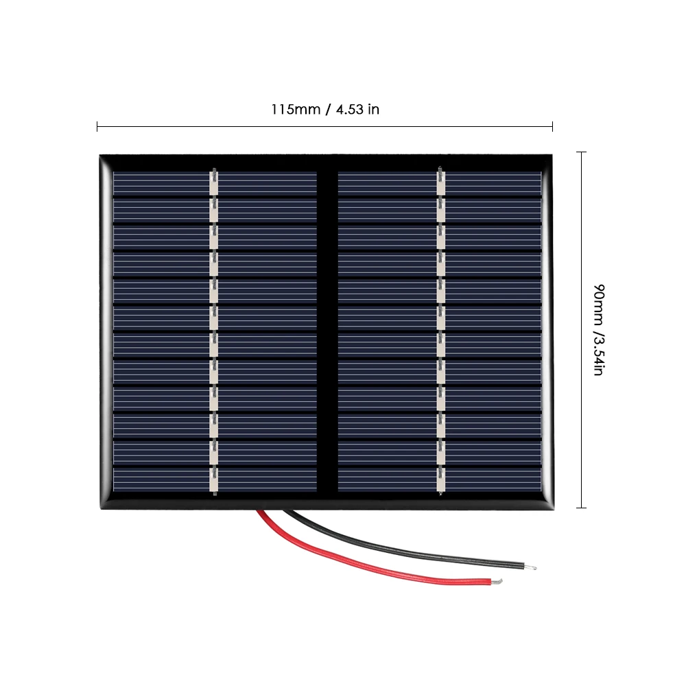 1,5 Вт 12 в Sol Панель батарея Кабельный разъем поликристаллического кремния панели солнечных батарей для DIY зарядное устройство 115*90 мм