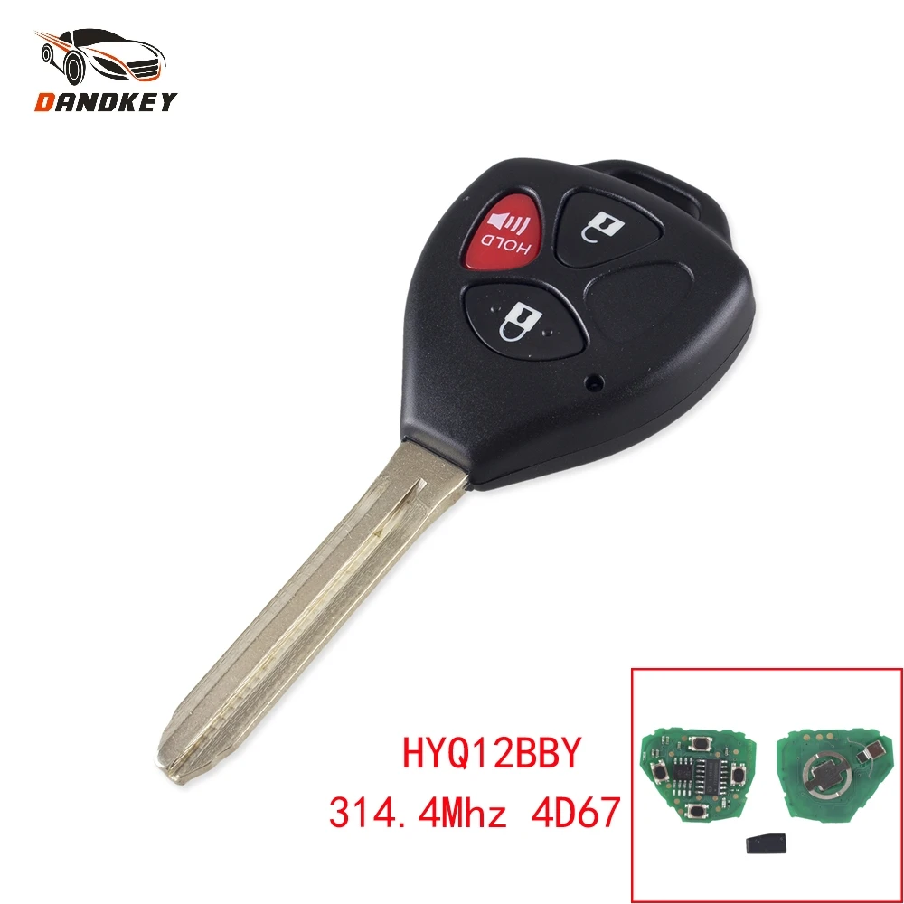 Dandkey 3 Buttons Fob For Toyota Rav4 2006 2010 Scion xB 2008 2012