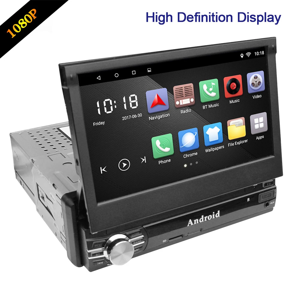 RM-CT0013R 7 zoll 1080 P DVD Player Android 8.0 Bluetooth FM Radio 1 Din Auto Multimedia Player Spi