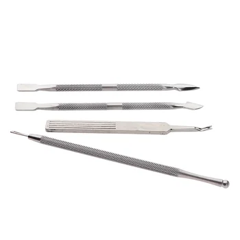 

Cuticle Pusher & Nail Cleaner Set,4pcs Professional Stainless Steel Dual-Ended Manicure & Pedicure Tools for Nails Cuticles