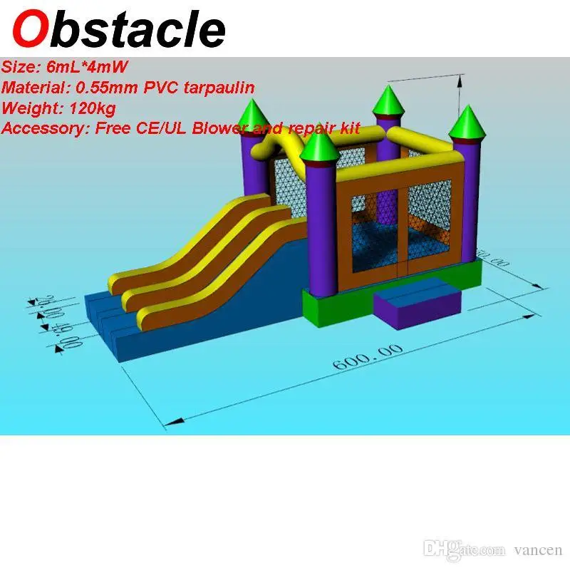 6 м* 4 м напрямую с фабрики надувной парк развлечений оборудование батут дом надувной замок надувной горка с воздуходувкой для продажи