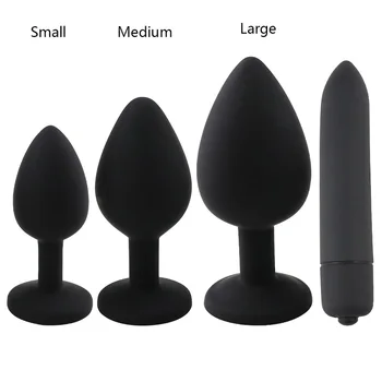 Small Medium Large Silicone Butt Plug with Jewelry Dildo Bullet Vibrator Prostate Massager Anal Sex Toys for Woman Men Gay 6