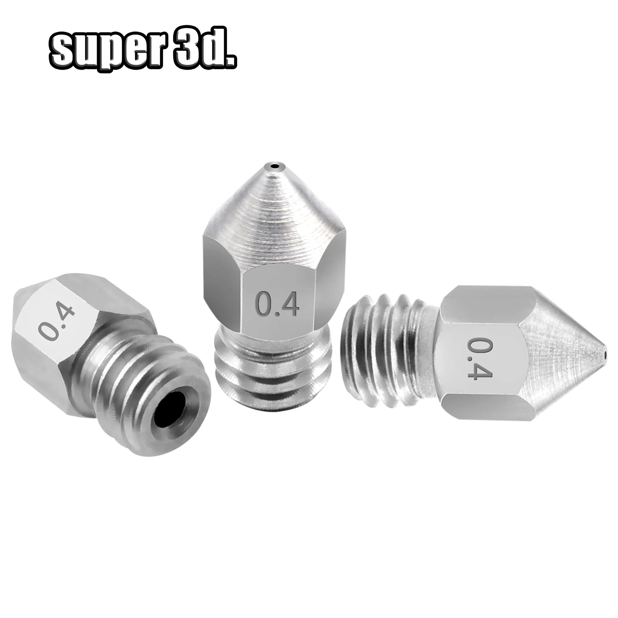 1pcs MK8 Hardened steel Die Steel Nozzle 0.4mm M6 threaded for 1.75mm filament 3D printer parts