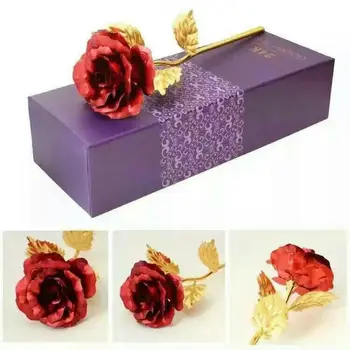

24k Gold Foil Roses Creative Valentine's Day Gifts Birthday Gifts Confession Set Containing Roses And Handbags And Boxes